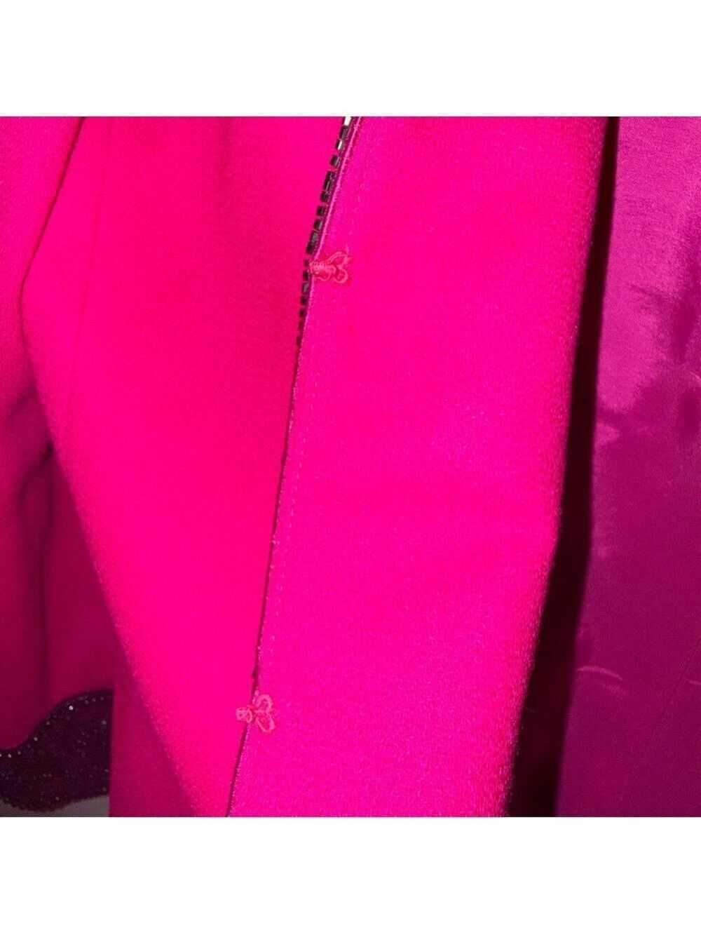 OLEG CASSINNI by Black Tie II Hot Pink wool beaded jacket. Size 16 - Picture 9 of 9